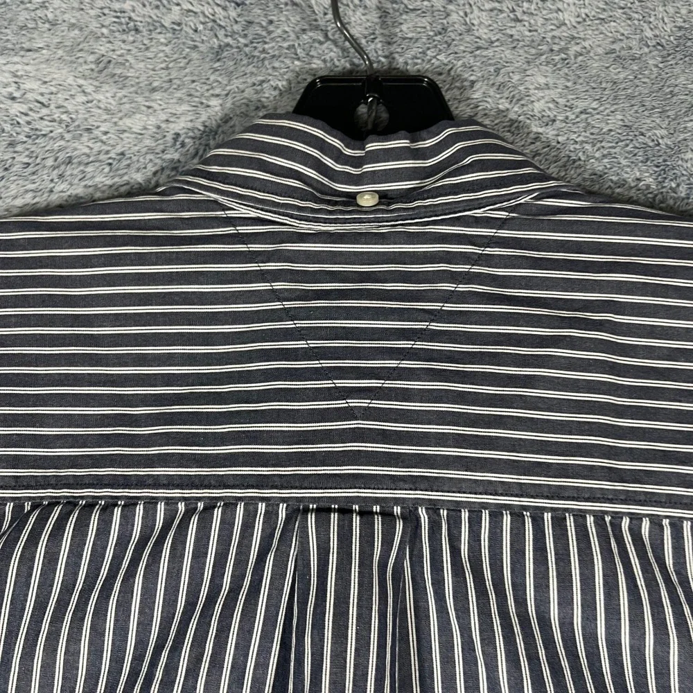 Tommy Hilfiger Mens XL Blue White‎ Striped Button Down Shirt Long Sleeve